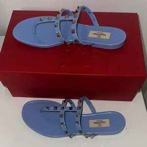 Valentino Women's Light Blue Studded Sandals